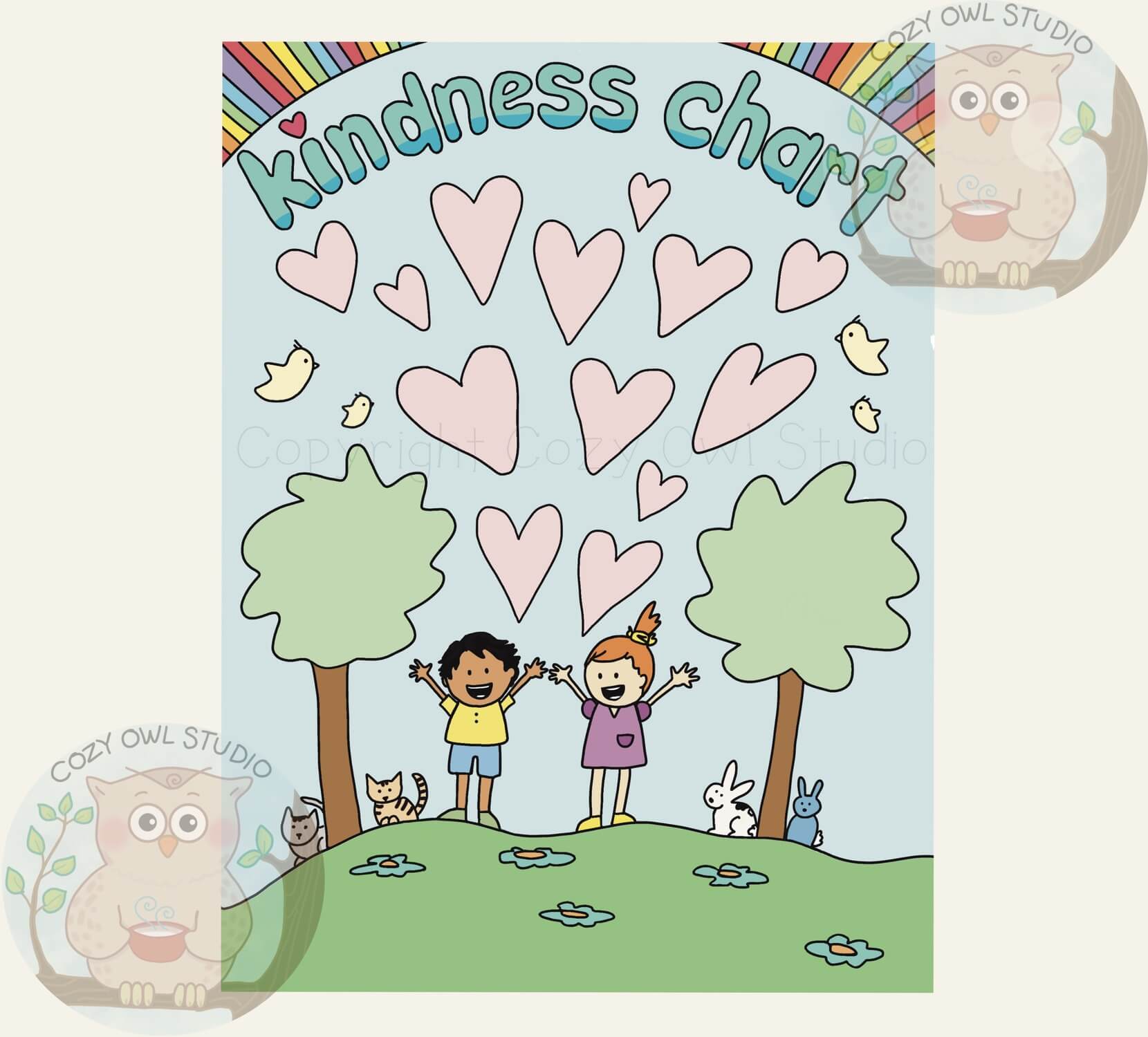 Kindness Chart Cozy Owl Studio