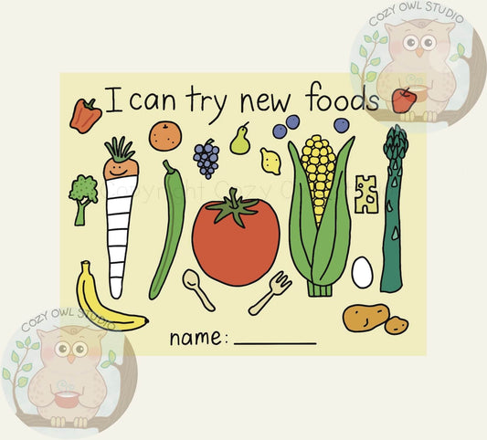 I Can Try New Foods Chart